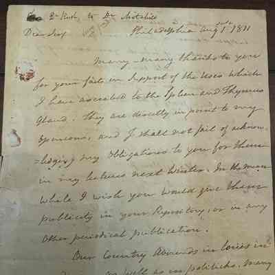 Benjamin Rush ALS to Samuel Latham Mitchell