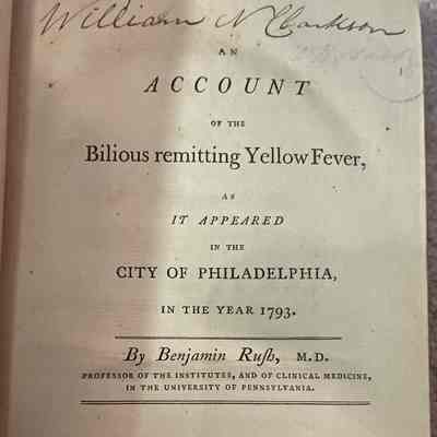 An Account of the Bilious remitting Yellow Fever, as it appeared in the City of Philadelphia, in the Year 1793.