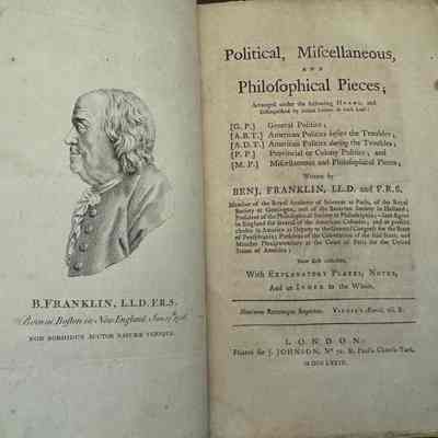 [Franklin, B] Political, Miscellaneous, and Philosophical Pieces
