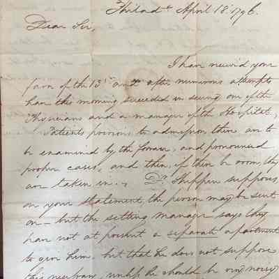 Letter Regarding Pa Hospital