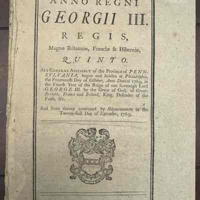 (FRANKLIN IMPRINT) • PENNSYLVANIA. Anno Regni Georgi III.