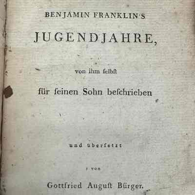 Benjamin Franklin Life, First German edition