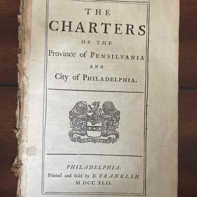 The Charters of the Province of Pensilvania (sic) and City of Philadelphia