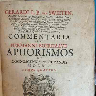 (RUSH, BENJAMIN). SWIETEN, Gerard, L.B. Van- Commentaria in Hermanni Boerhaave