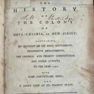 SMITH, SAMUEL. The History of the Colony of Nova-Caesaria