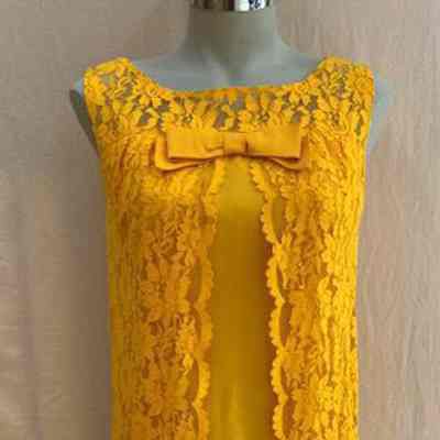 Evening Gown with Lace Overlay