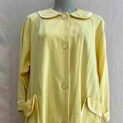 Duster or Light Jacket - Yellow; Ribbon trim