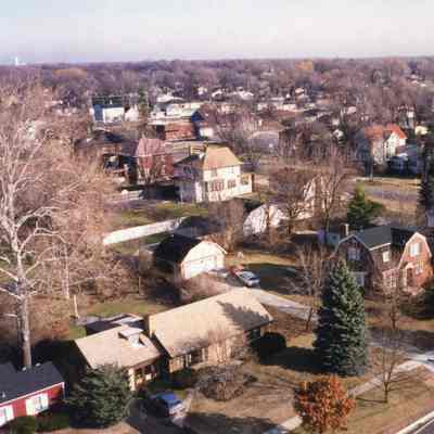 P92-2 1991 Aerial View of Corner of Charlotte Street and Grove Street