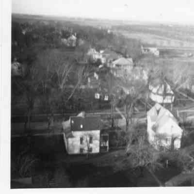 P87-6 1930s Aerial View of North Charlotte Street and East Grove Street Intersection