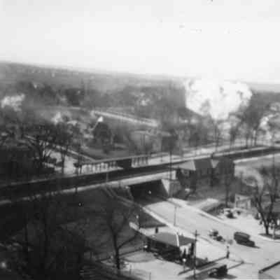 P87-243 Aerial View Corner of Main Street and St Charles Road