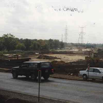 P87-54-1 Looking South From Above Temporary St. Charles Road (Lake Street) Bypass Showing Route of New Tollway