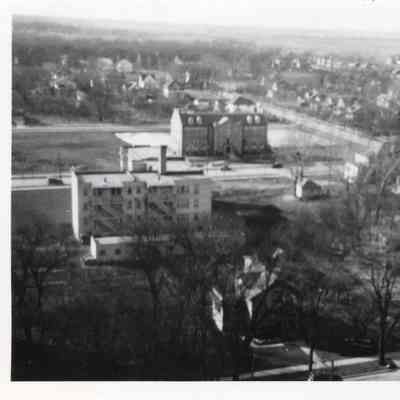P74-590 Aerial View West of Main Street on St Charles Road