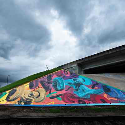 Left side of underpass mural.