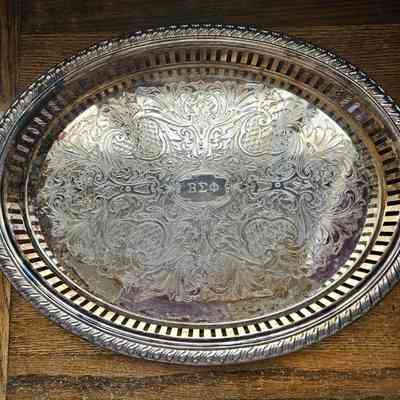 Silverplate Engraved Tray