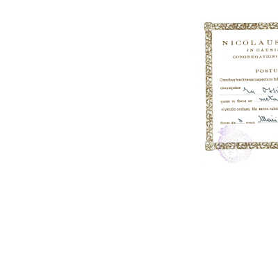 St. Thecla, V: Certificate of Authenticity, scan, 2023