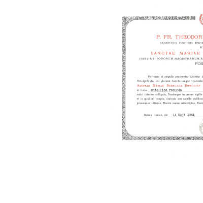 St. Mary Bertilla Boscardin: Certificate of Authenticity, scan, 2023