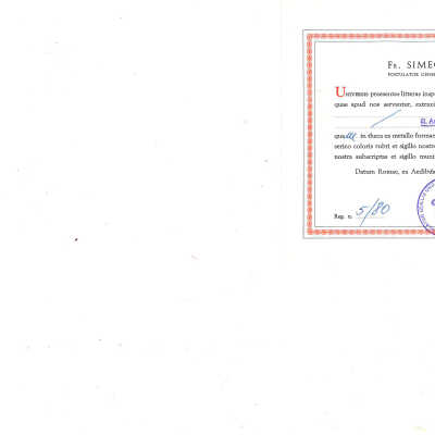 Blessed Anne of St. Bartholomew, V: Certificate of Authenticity, scan, 2023