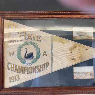14ft State WA Championship 1913 - "EDNA" Pennant Flag Framed