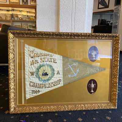14ft State WA Championship 1914 - "CRUSADER" Pennant Flag Framed