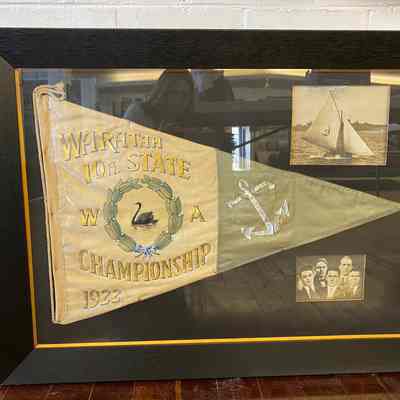 10ft State WA Championship 1922 - "WARATAH" - Pennant Flag Framed