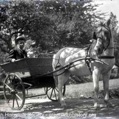 Don Carlos Seitz Riding in Pony Cart