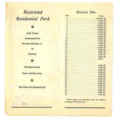 Milbrook Plot List 2