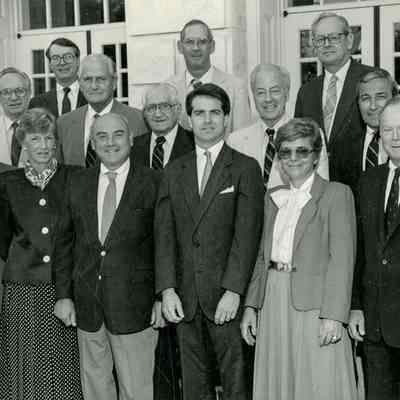 John Margenot with a Group in Front of Town Hall