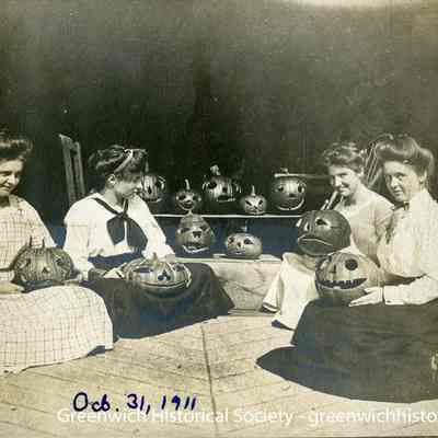 Four Women with Jack-o-lanterns