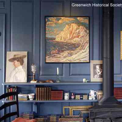 Detail of South Wall of Elmer MacRae's Studio at Bush-Holley House