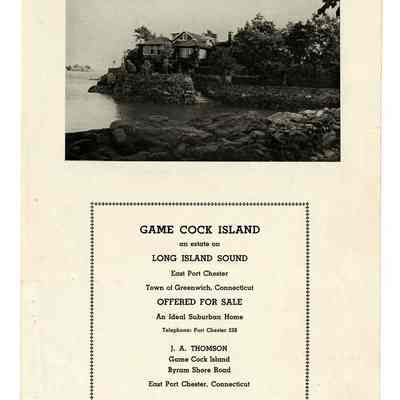 Game Cock Island Byram Shore Road Ad Front
