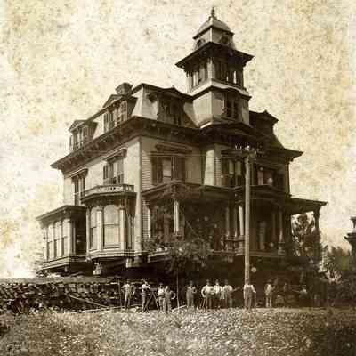 Second Empire Style House Raised on Boards
