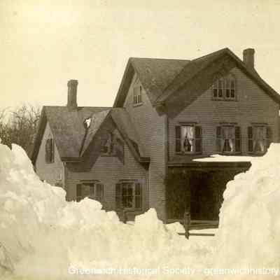 H. F. Cook House in Field Point after Blizzard of 1888