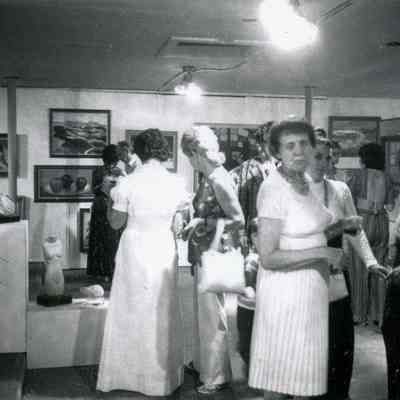 Attendees at a Greenwich Art Barn Exhibit A