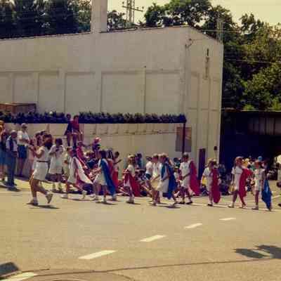 Marching Superhero Children