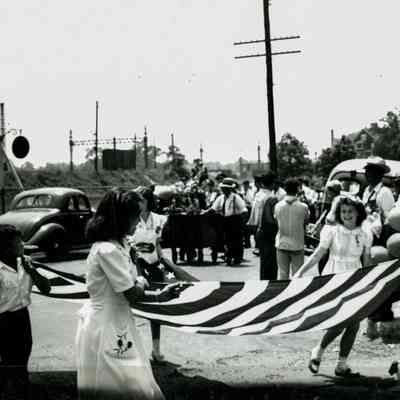 Children Carrying American Flag