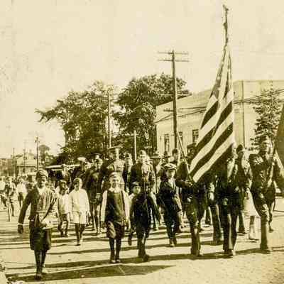 Children Marching with Soldiers