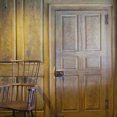 Detail of Paneling and Door in Justus Luke and Sally Bush's Bedroom in Bush-Holley House