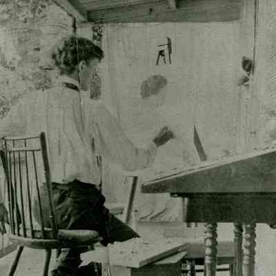 Elmer MacRae Painting on Porch