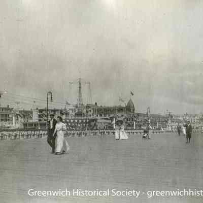 People Strolling on the Jersey Shore Boardwalk