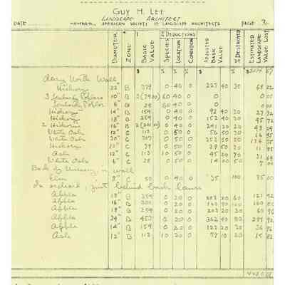 Estimate of Landscape Value of Trees Vasileff Estate North Street B