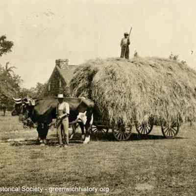 Hay Wagon and Two Laborers at Salomon Mead Farm A