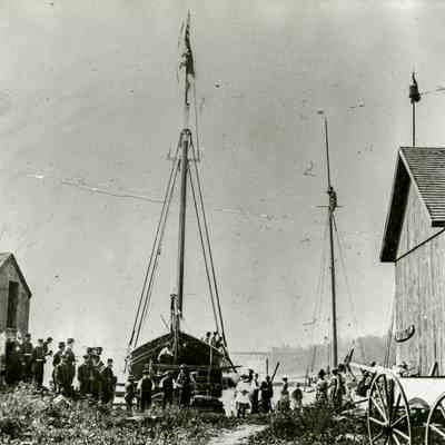 Uniformed Band at the Palmer & Duff Shipyard