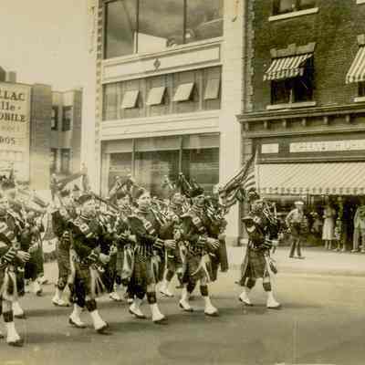 Parading Bagpipers A
