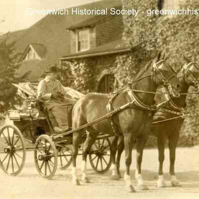 Thought to be Joseph Wilshire in Carriage at Wilshire Farm