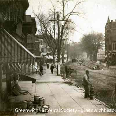 Laying Trolley Tracks Greenwich Avenue