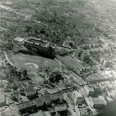 Aerial View of Town Hall and Havemeyer Fields (Cooke)
