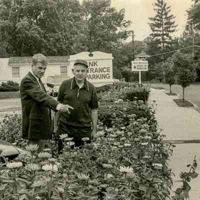 Outside the Cos Cob Branch of the State National Bank