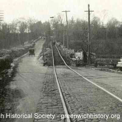 Post Road at Put's Hill with Trolley Tracks