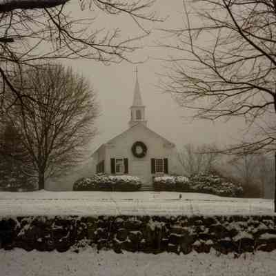 Dingletown Church in Snow A