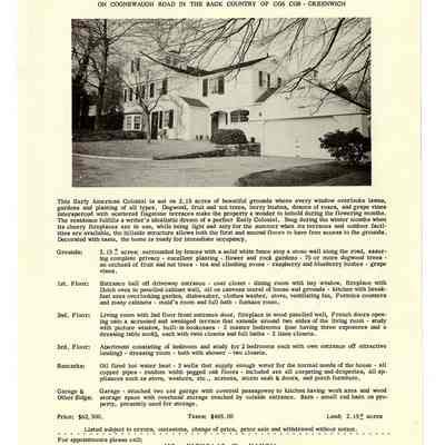 Early American Cognewaugh Road